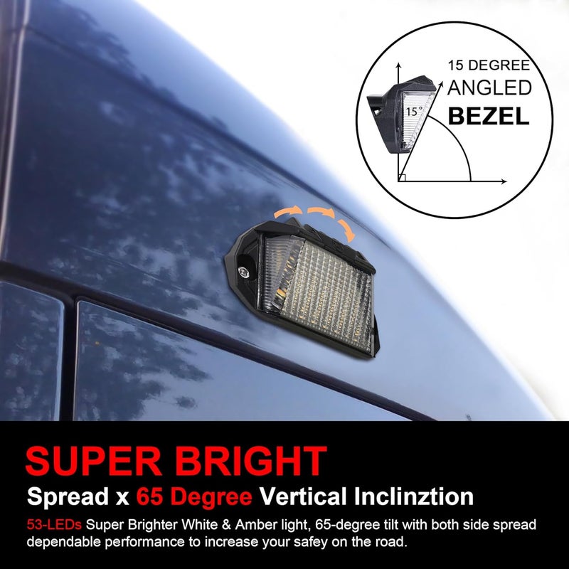 POVTOR RV Exterior LED Light, 39 LED Porch Lights With 1300LM White/1000LM Amber 12V Lights Replacement Kits for Trailers Campers - Image 4